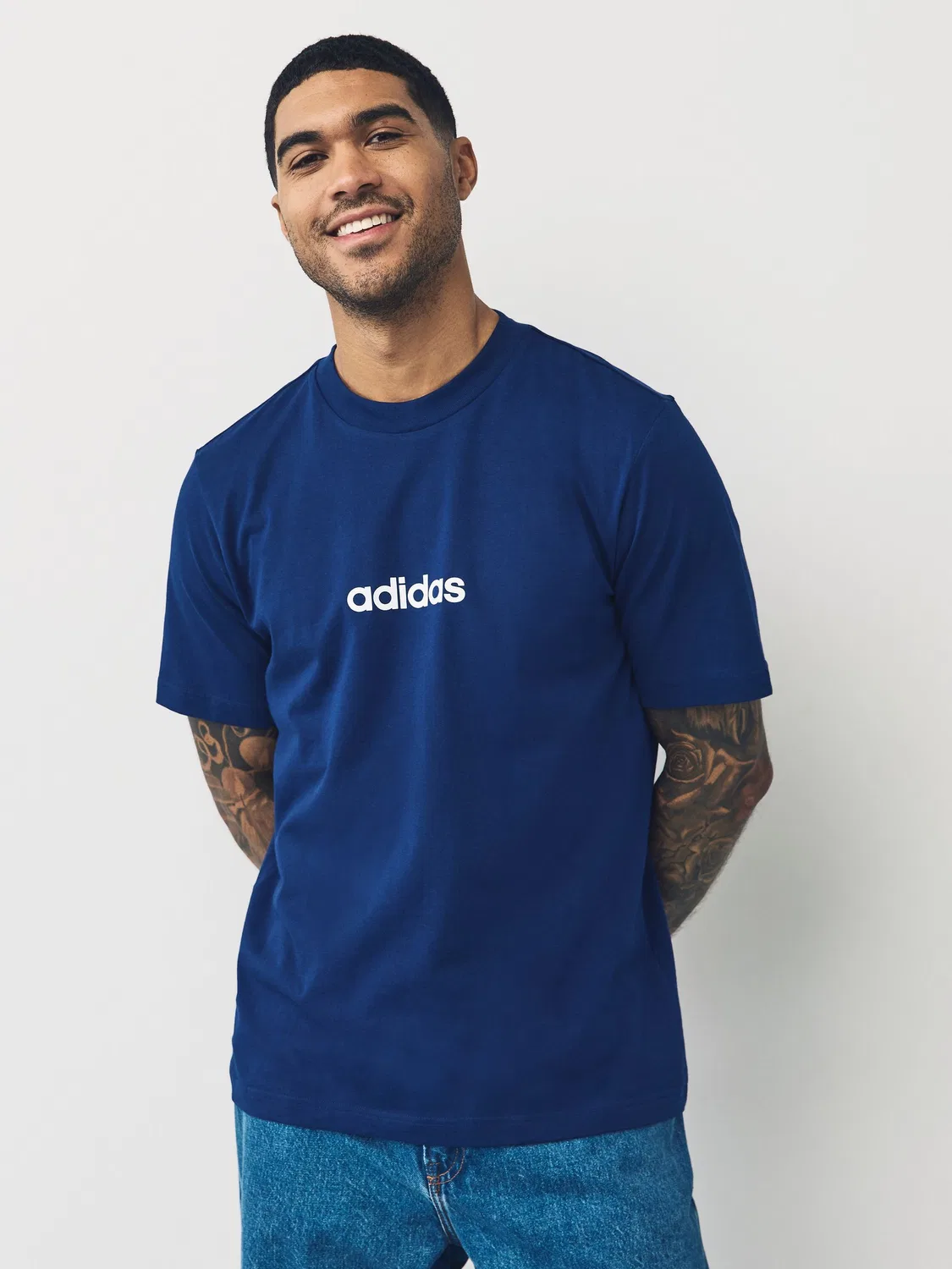 Футболка с линейным брендингом adidas, синий