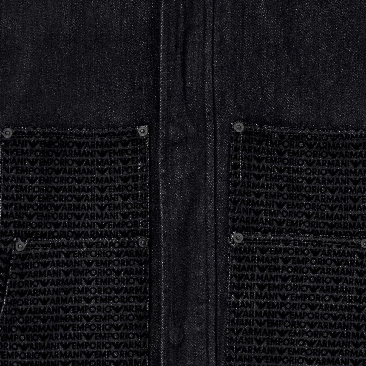 Мужская джинсовая куртка прямого кроя Black EMPORIO ARMANI, Black — фото 4