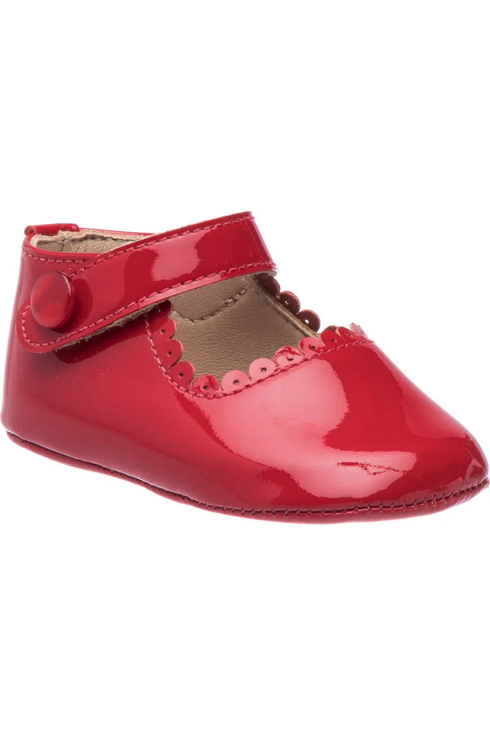 Пинетки мэри-джейн для малышей с гребешковой отделкой Elephantito, Patent Red
