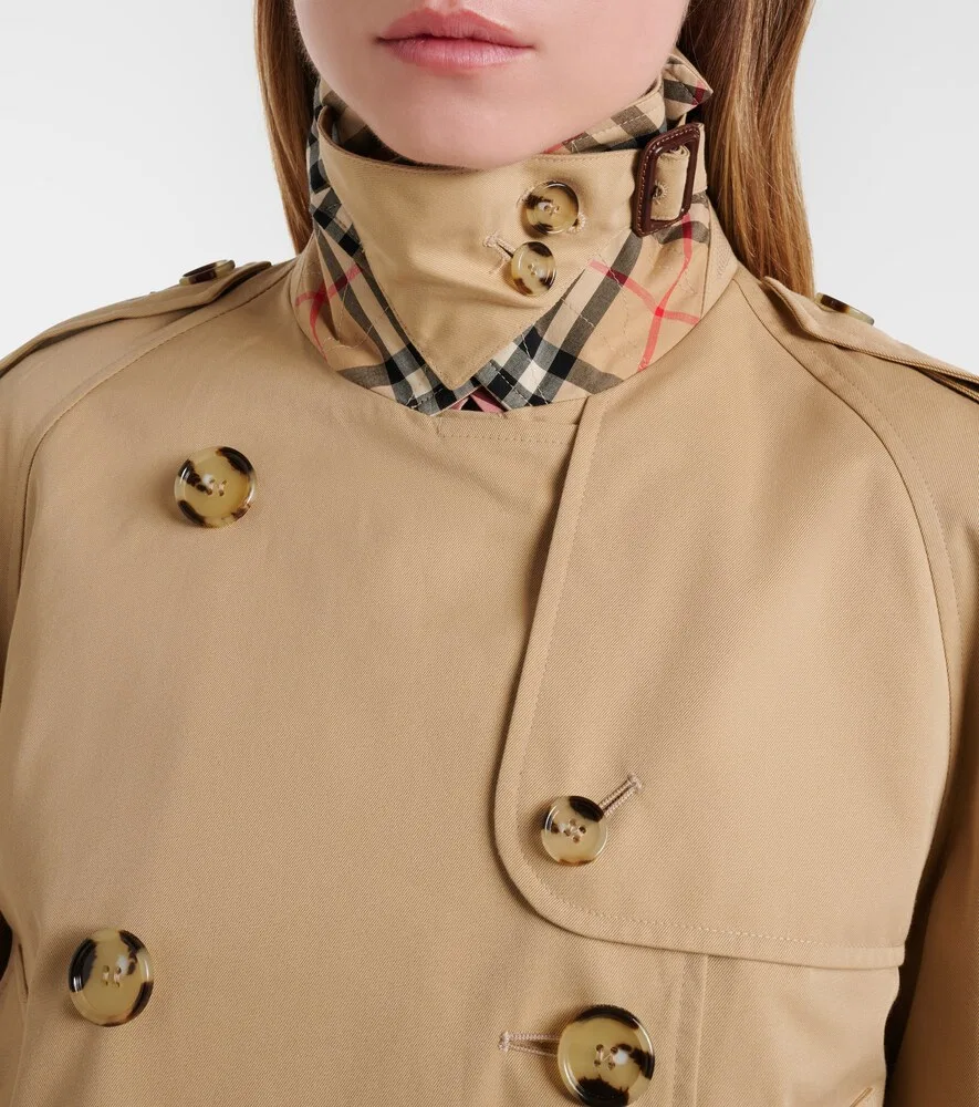 Укороченная куртка из хлопка Burberry, бежевый — фото 4