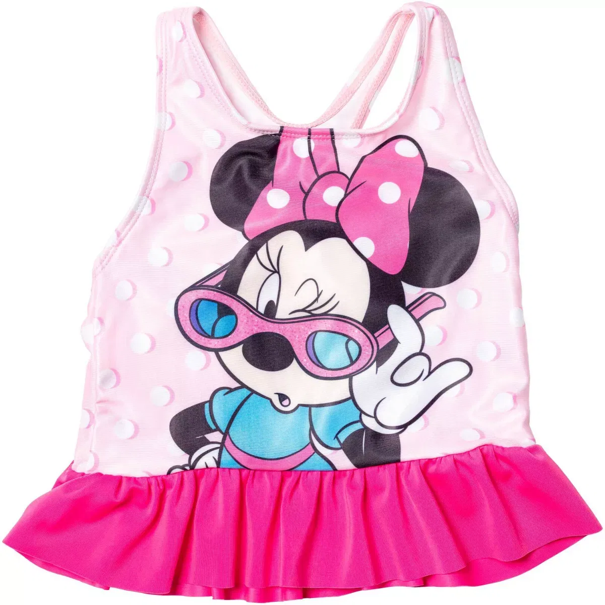 Детский купальный комплект для девочек с принтом Minnie Mouse Disney, Pink — фото 2