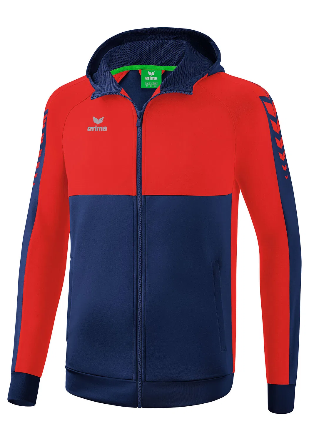 Детская тренировочная куртка с капюшоном Six Wings Erima, Blau Navyblau Rot
