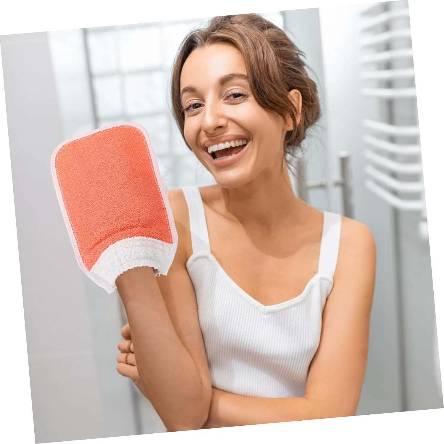 Мочалка для душа Exfoliating Gloves, Mikinona, серый, 18x13 см — фото 3