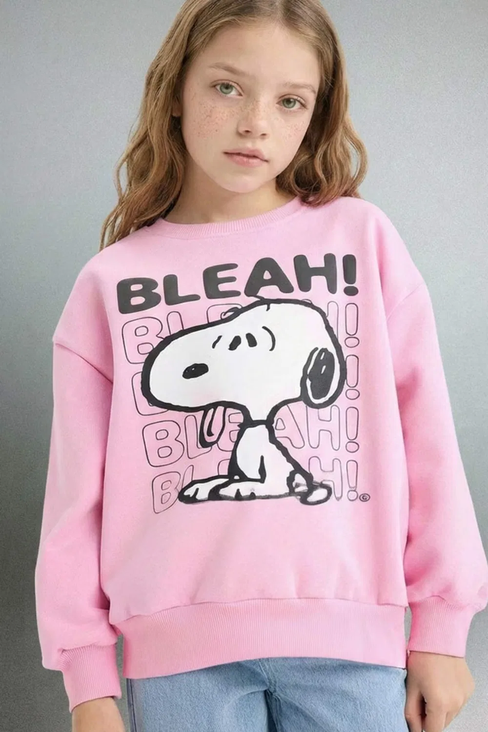 Свитшот с принтом Snoopy oversize Defacto, розовый