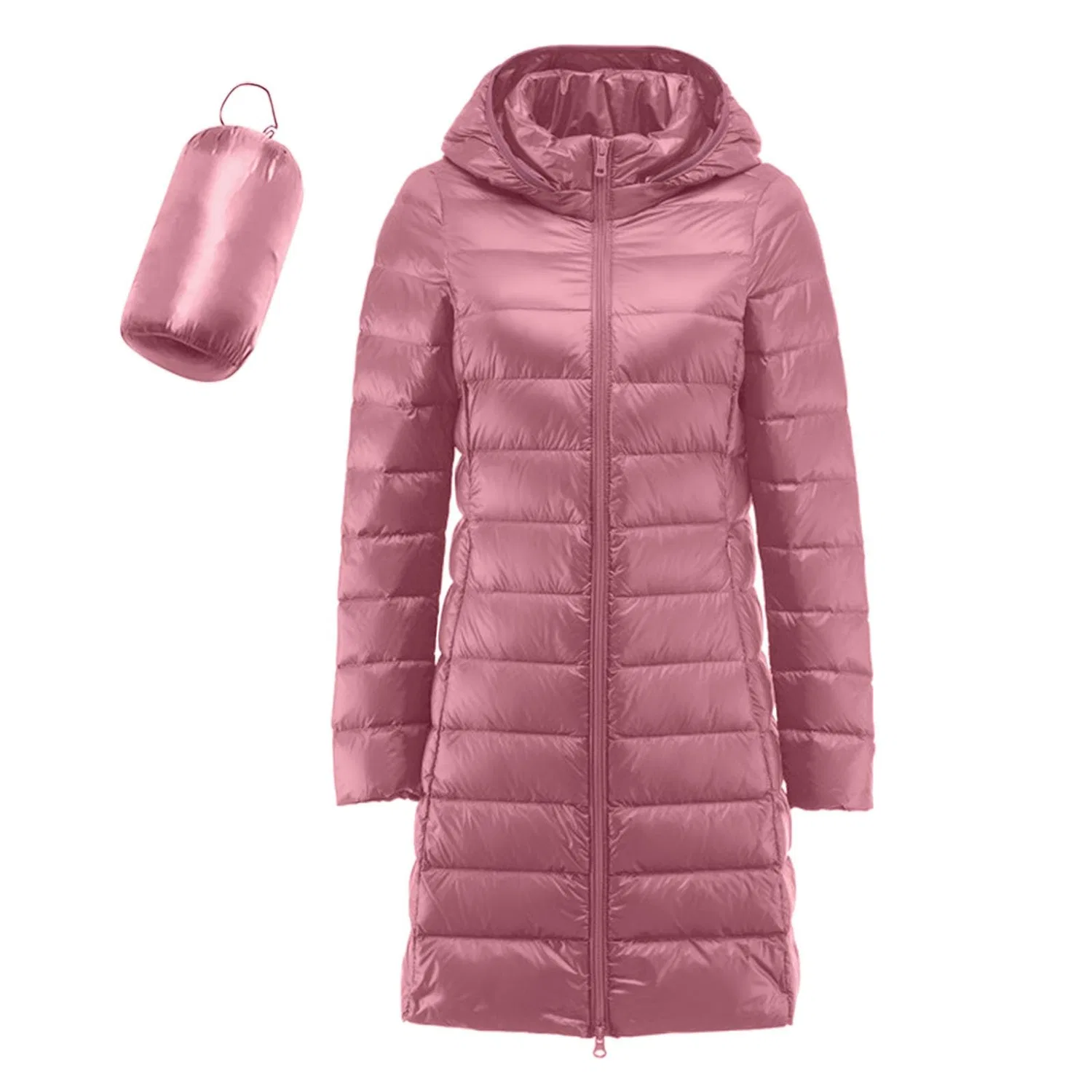 Женское зимнее пальто с капюшоном из пуха, Regular Fit, Rosa