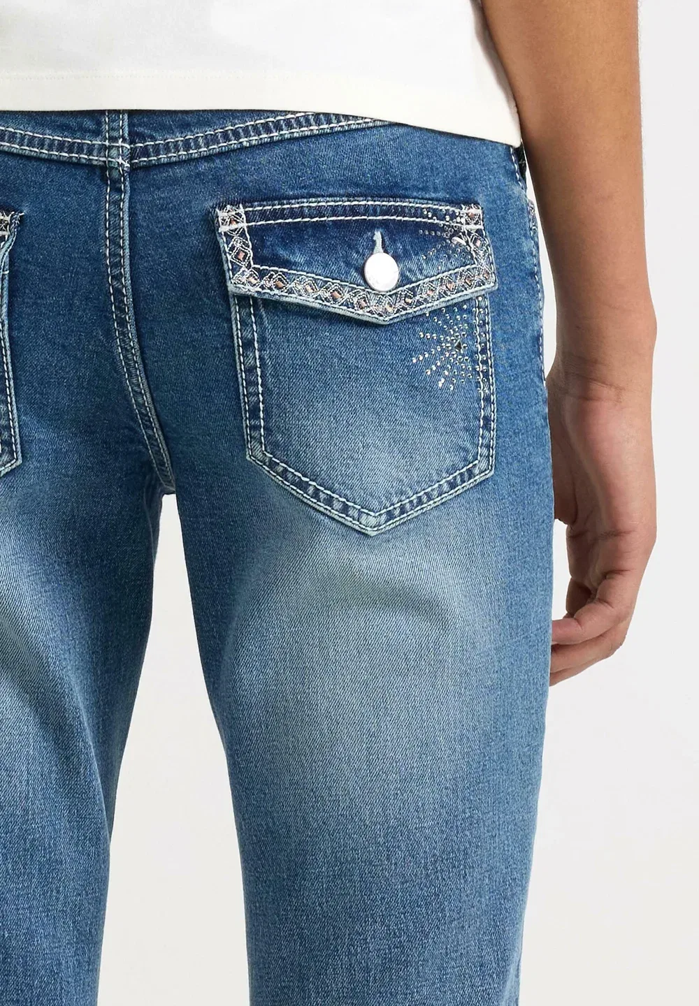 Джинсы-Клеш с низкой посадкой - джинсы-клеш Lindex, Denim — фото 4