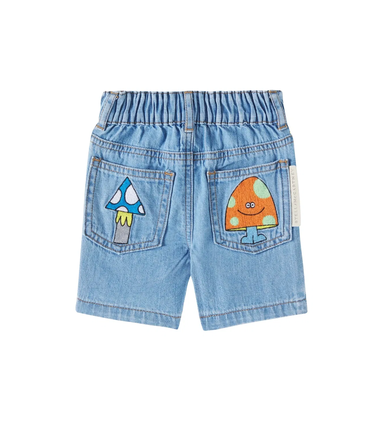 Детские джинсовые шорты с вышивкой, Stella Mccartney Kids, синий — фото 2