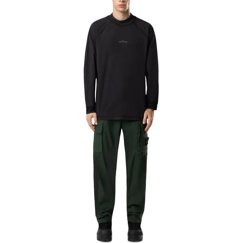 Мужская футболка из органического хлопка SS26 Combed Organic Cotton Jersey/Mercerized Stone Island, Black — фото 4