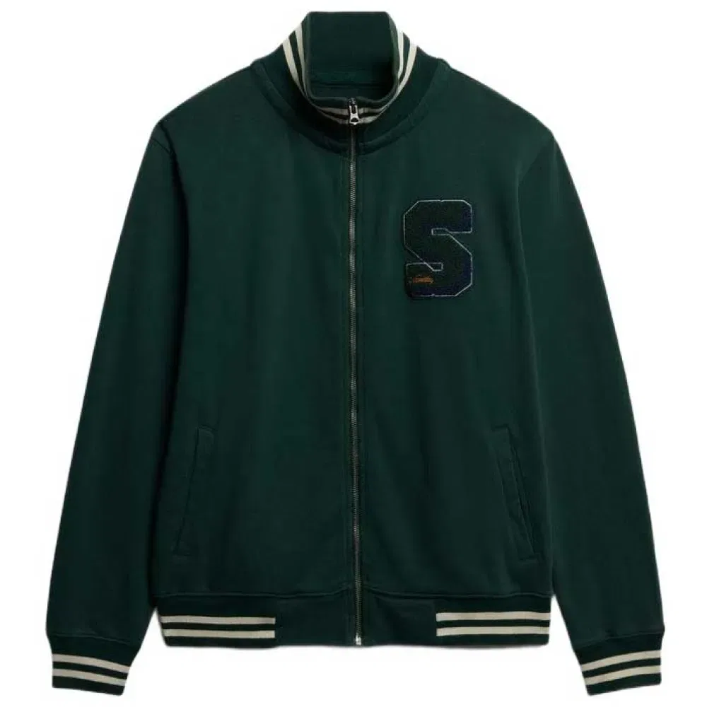 Худи на молнии Vintage Athletic Track Superdry, зеленый