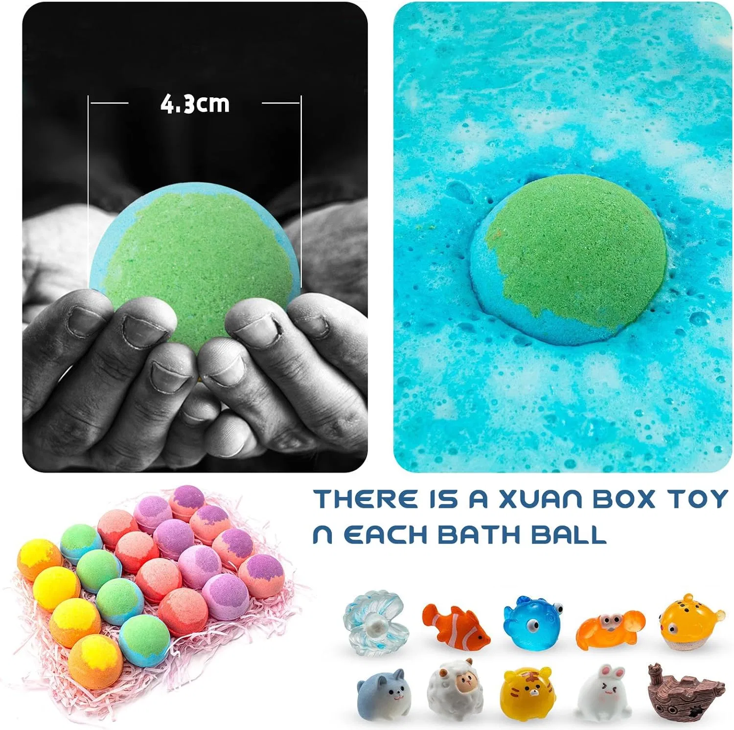 Generisch Bath Bomb с игрушкой внутри, набор из 6 штук — фото 4