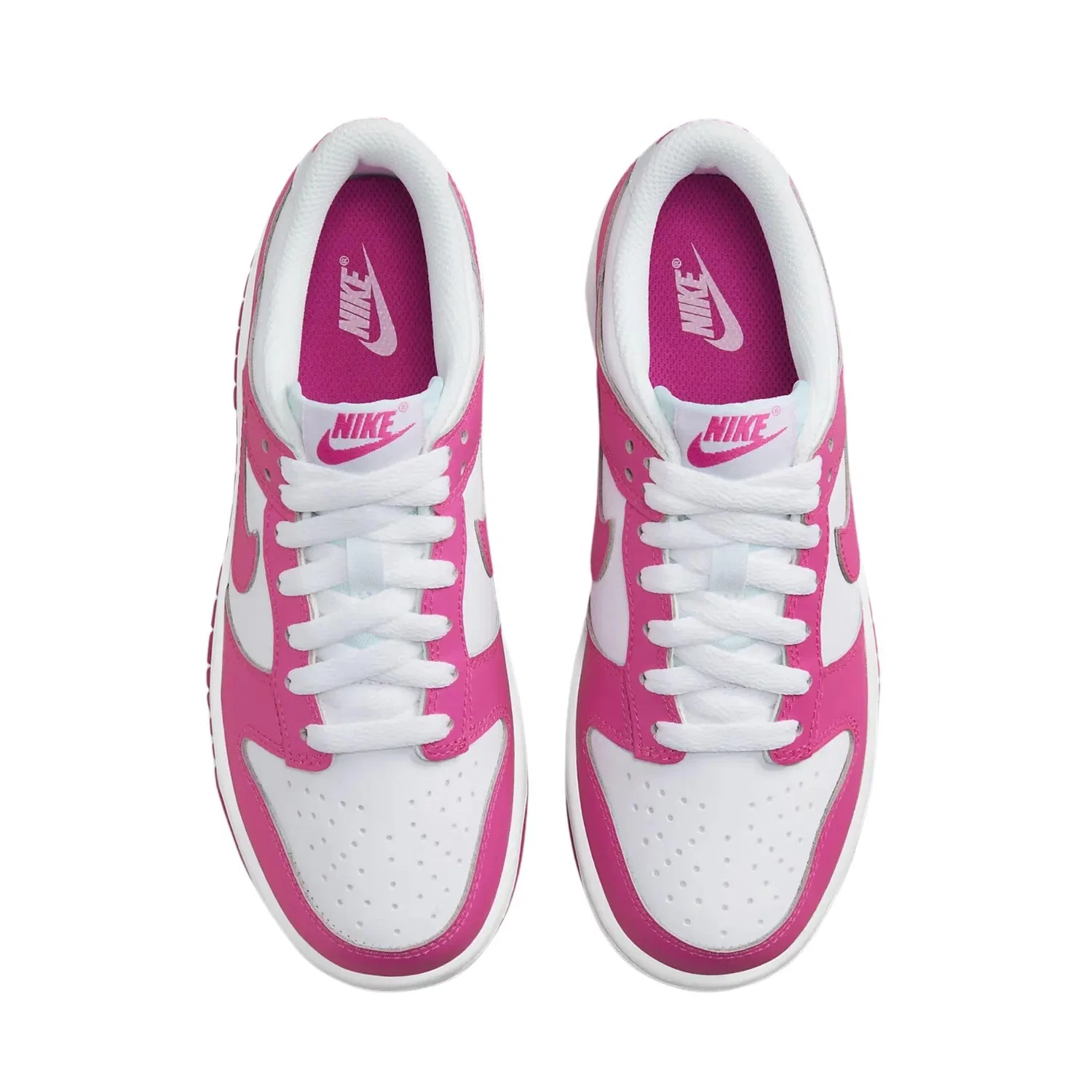 Детские кроссовки для мальчиков с принтом NIKE Dunk Low NIKE, White Laser Fuchsia — фото 3