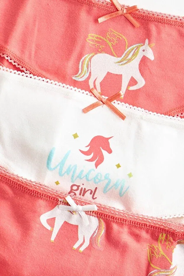 Детское белье для девочек с принтом Unicorn Patterned Katia&Bony, Ecru/Pink — фото 2