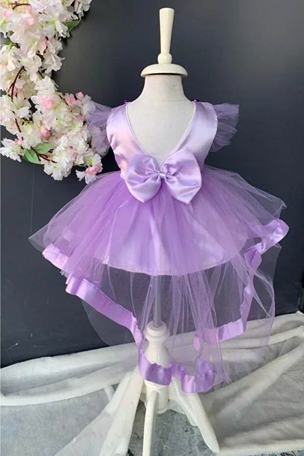 Детское платье для девочек с пайетками Sequin bow satin baby girl mevlütluk dress Mnk Baby&Kids, Purple — фото 2