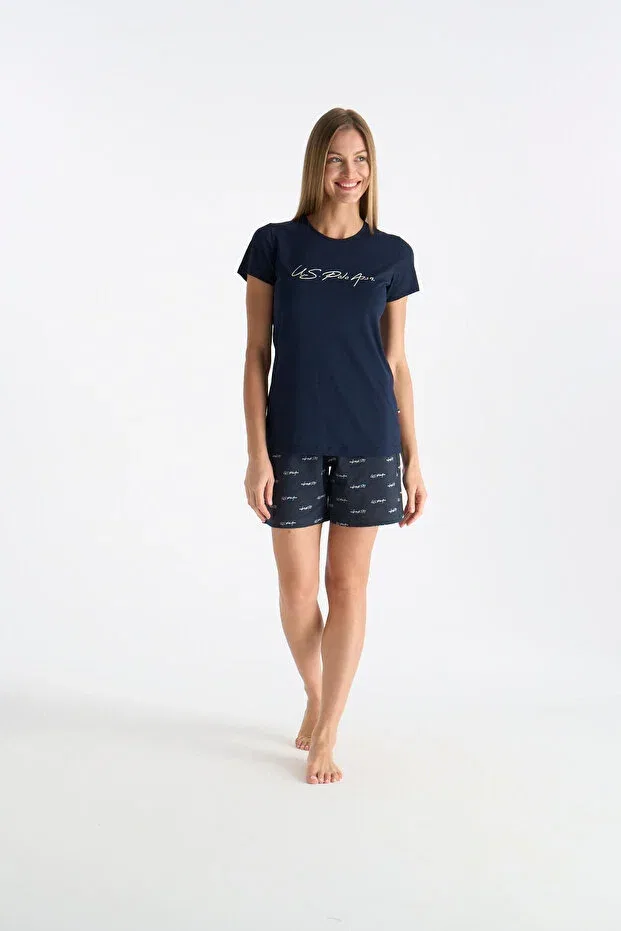 Женский комплект пижамы с коротким рукавом U.S. Polo Assn., Navy Blue