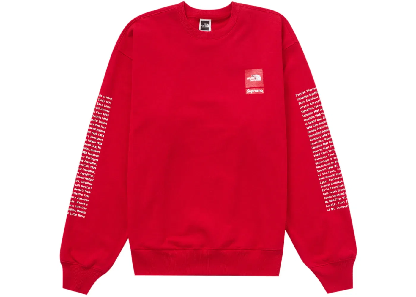 Мужской свитшот с принтом Supreme The North Face Crewneck, Red — фото 3