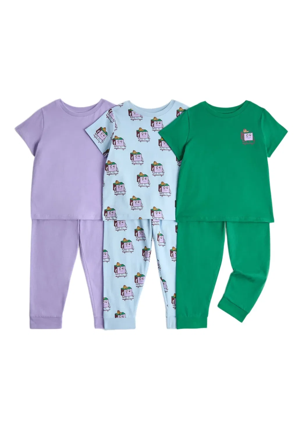 Детский пижамный комплект из 3 штук с графическим рисунком. - пижамы Marks & Spencer, Blue Mix