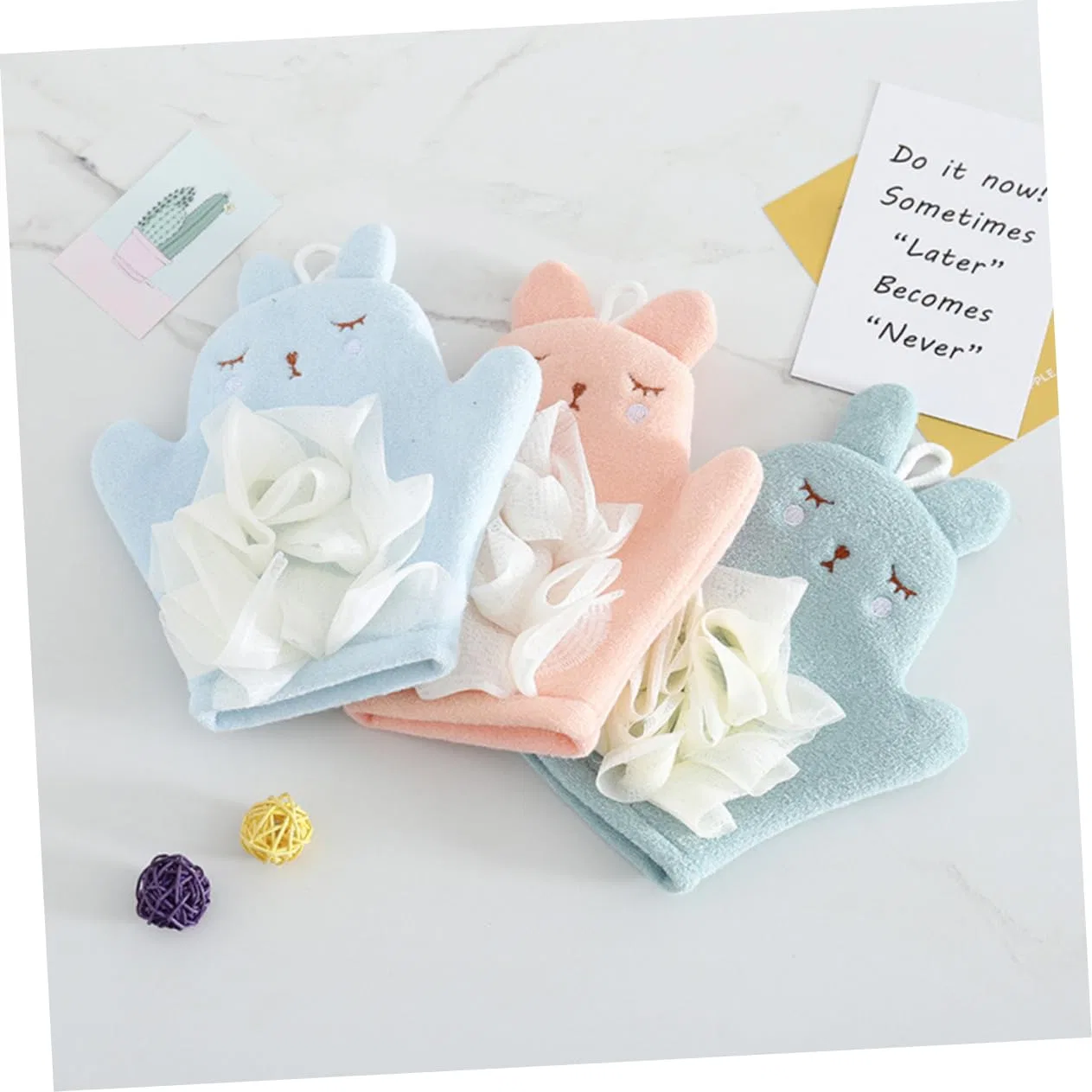 Набор эксфолиирующих рукавиц 9 шт, minkissy, Bunny Design — фото 3