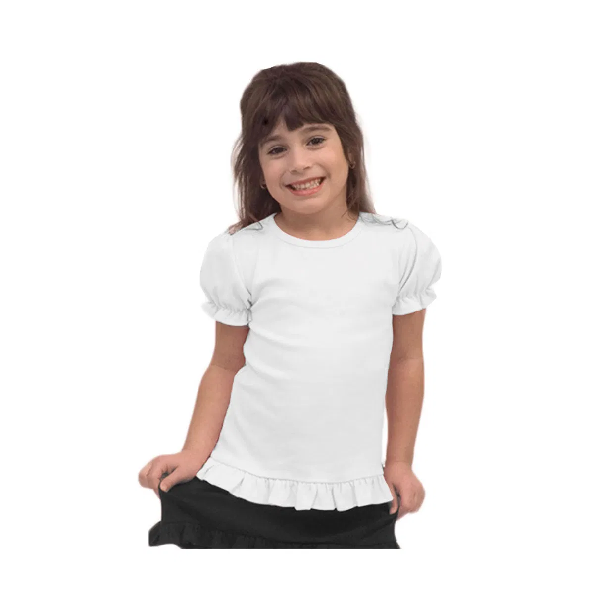 Футболка с коротким рукавом и рюшами MONAG, White