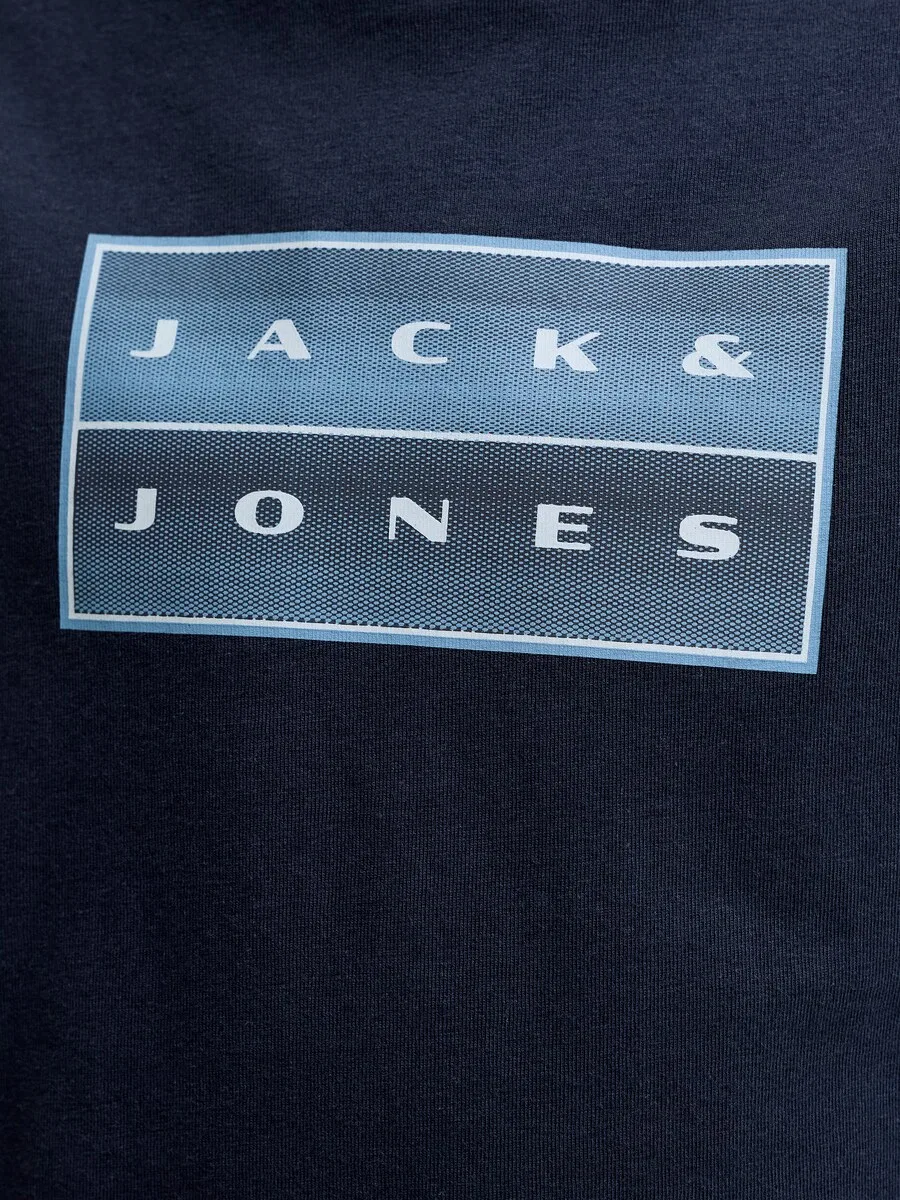 Детская футболка Jack & Jones Junior 'JCOFUSION' темно-синего и светло-голубого цвета — фото 2