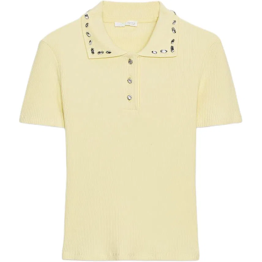Женское поло с коротким рукавом Yellow ZARA, Yellow