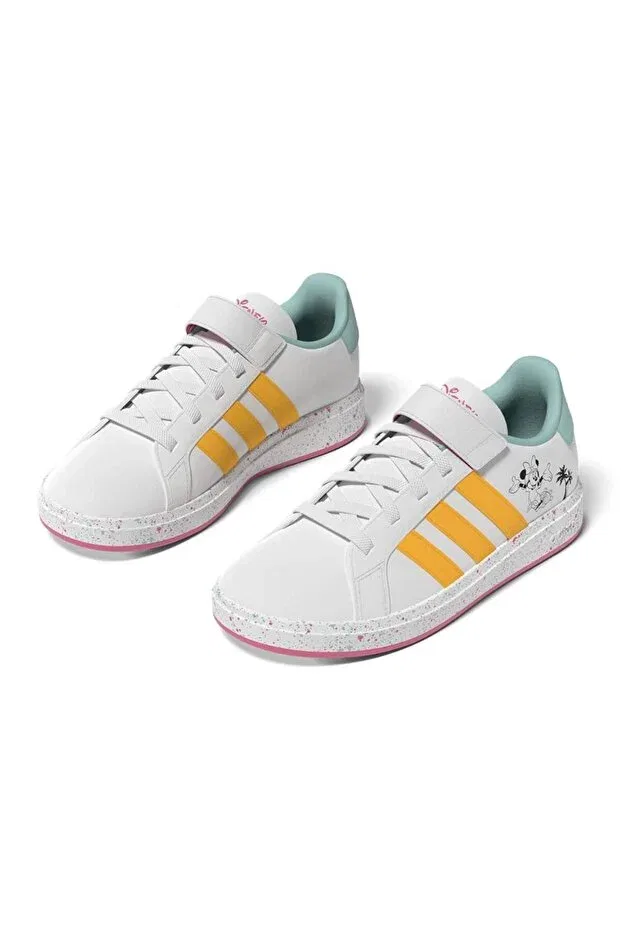 Детские кроссовки для девочек текстильные Grand Court Minnie Adidas, White — фото 2