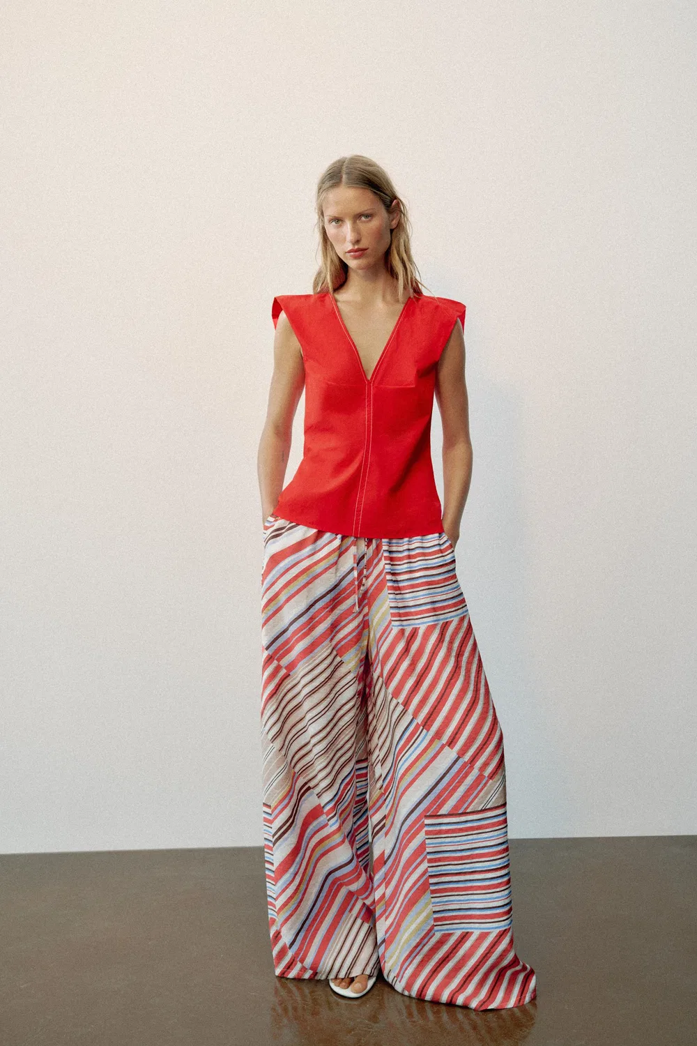 ПОЛОСАТЫЕ ШИРОКИЕ БРЮКИ ZARA, striped