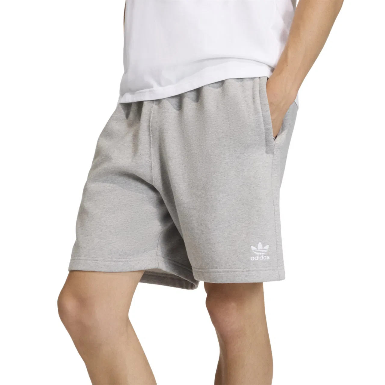Мужские шорты Trefoil Essentials Fleece Adidas, цвет Medium Grey Heather — фото 4