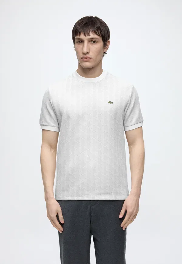 Футболка Lacoste, Белая/Серая, Классическая посадка