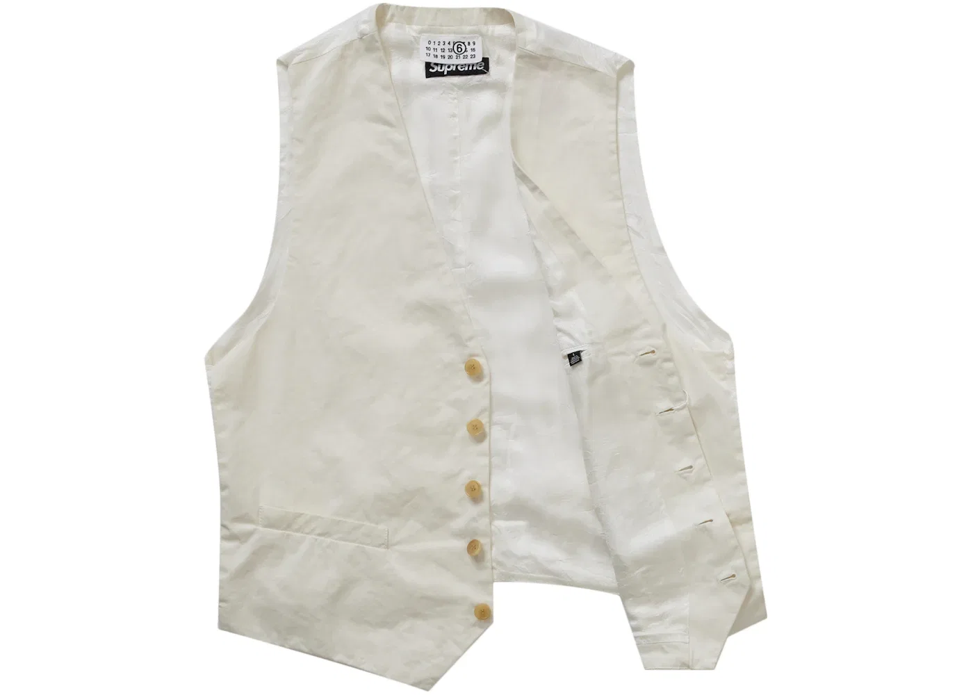 Мужской жилет из мытого хлопка MM6 Maison Margiela Supreme, Cream — фото 2