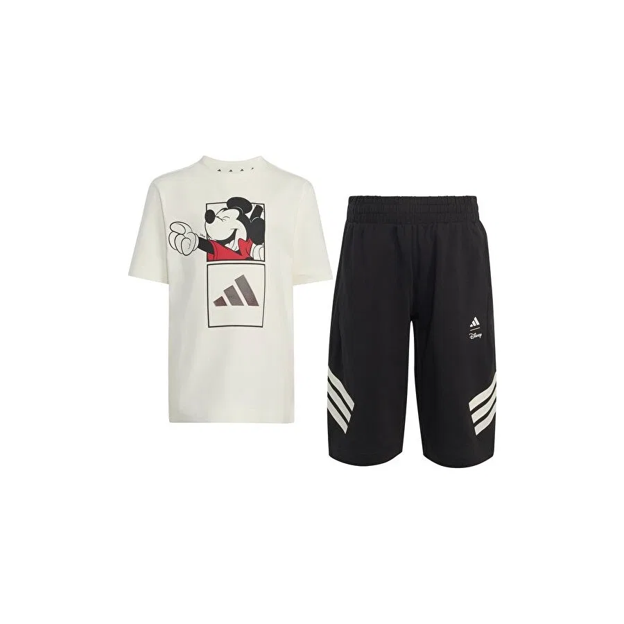 Детский спортивный комплект из футера с принтом Mickey Mouse adidas, Белый