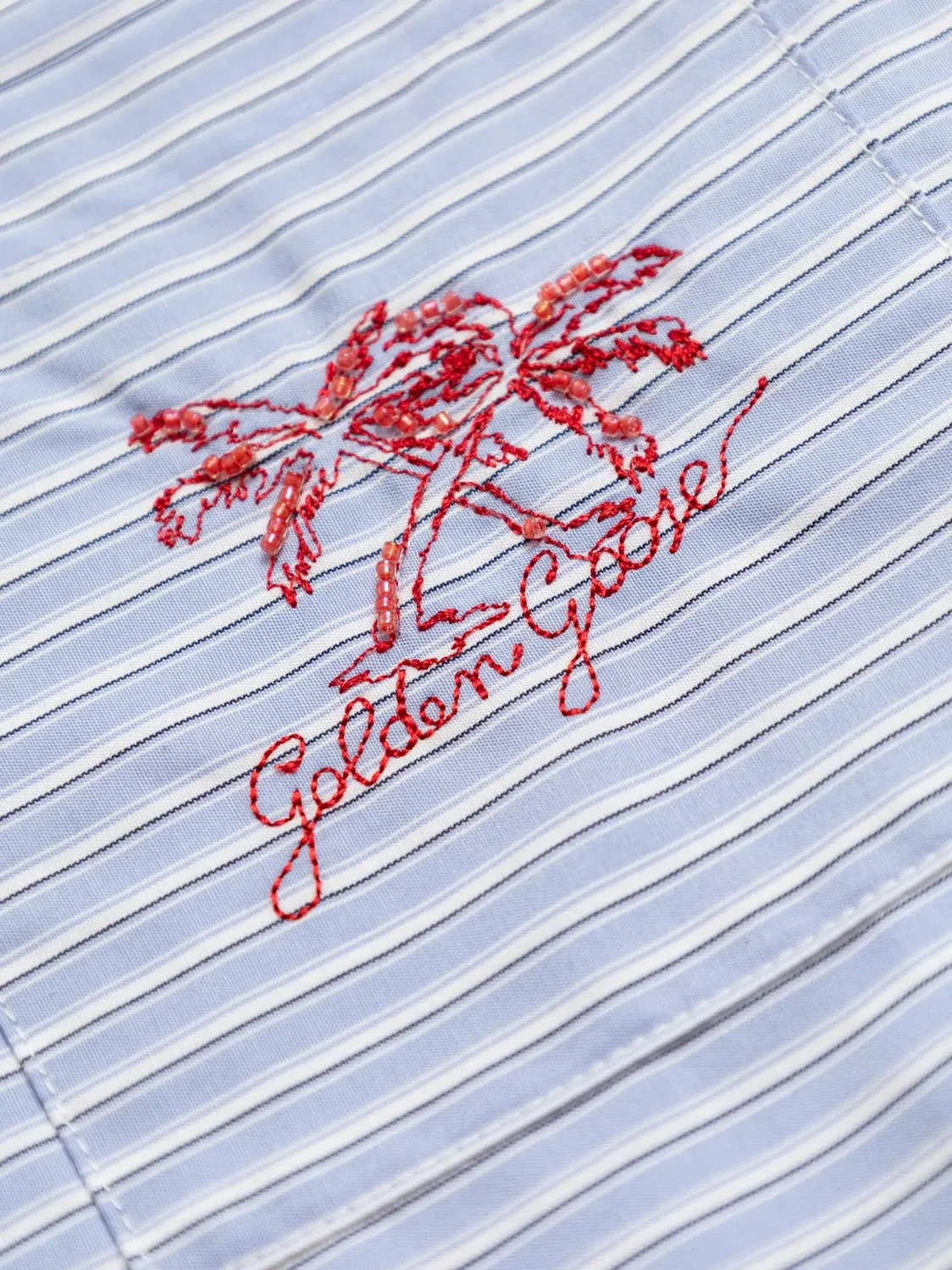 Golden Goose Рубашка из 100% хлопка синего цвета — фото 3