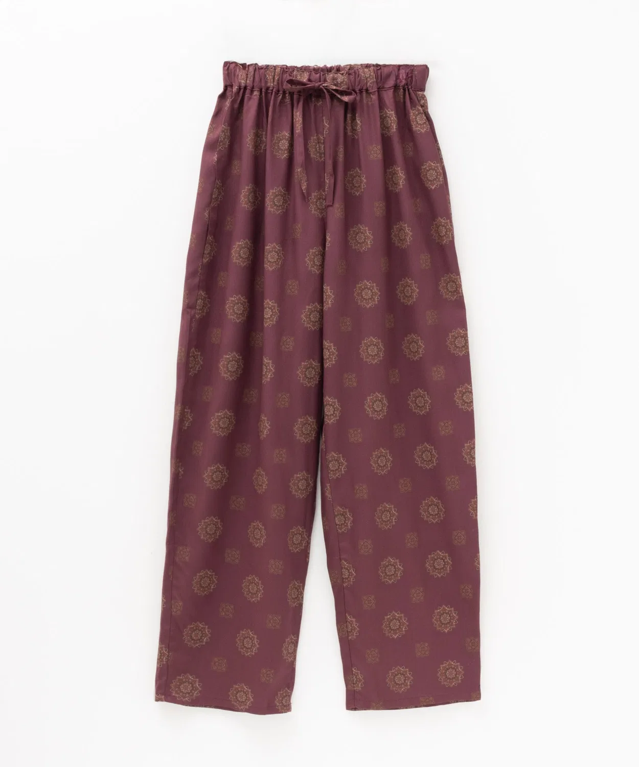 Детские широкие брюки-скучи с принтом, индийский вискозный рейон NAVY, Wine Red