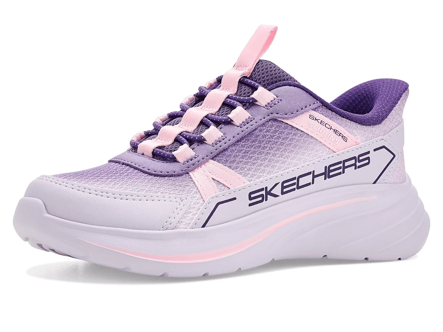 Детские кроссовки для девочек с принтом Wave 92 Skechers, Lavender Synthetic Multi Trim