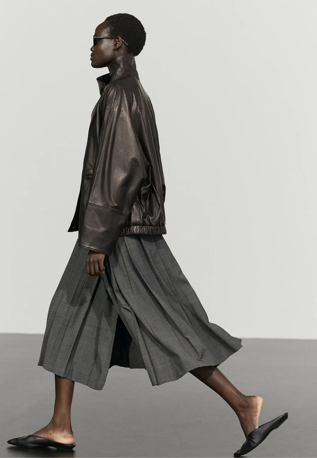 Плиссированная юбка Massimo Dutti, Dark Grey — фото 4