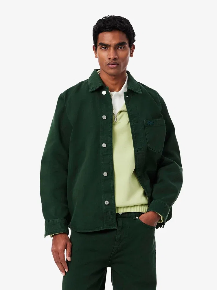 Джинсовая рубашка LACOSTE, Зеленый — фото 2
