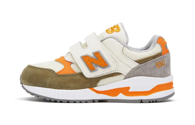 Детские кроссовки с двойной фиксацией липучкой New Balance NB 530, Wide (W), Beige Orange