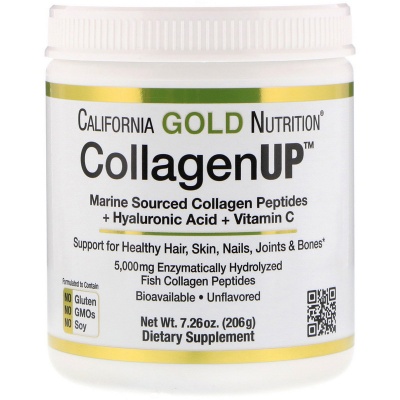 

Морской гидролизованный коллаген с витамином C California Gold Nutrition CollagenUP, 206 г
