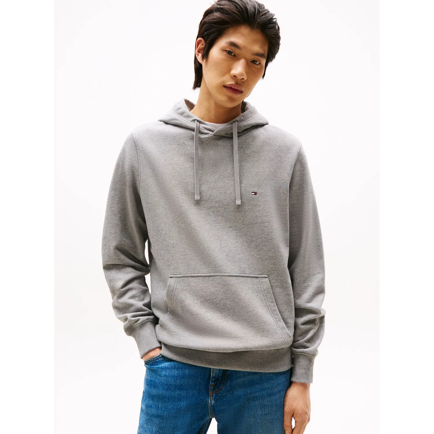 Мужской худи на кулиске с вышивкой Tommy Hilfiger, Medium Grey Heather
