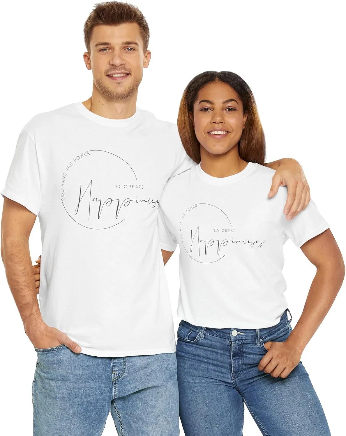 Унисекс футболка с вдохновляющей надписью Heavy Cotton Tee, White