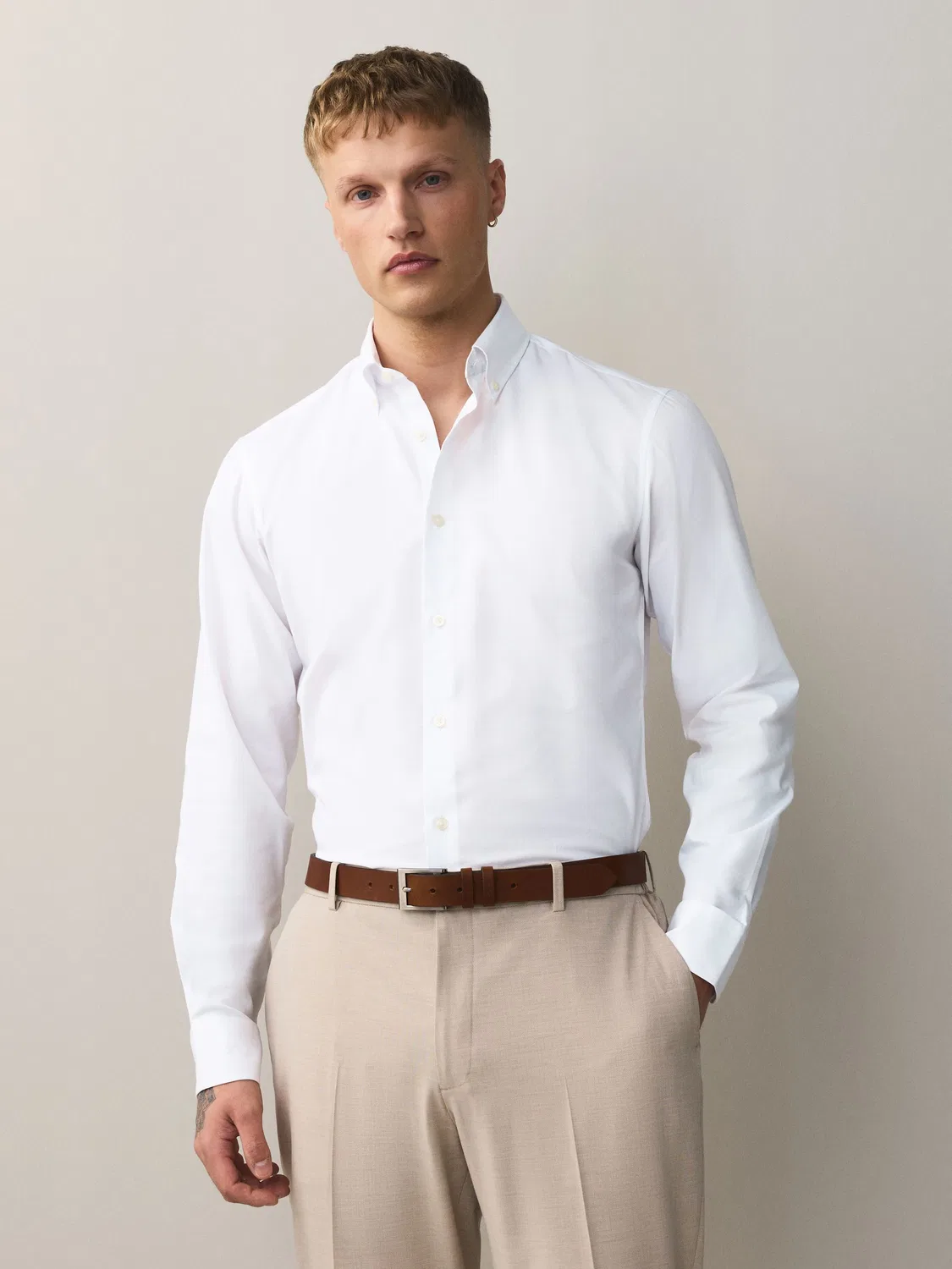 Рубашка с длинным рукавом, 2 шт., Slim Fit Next, белый/зеленый — фото 4