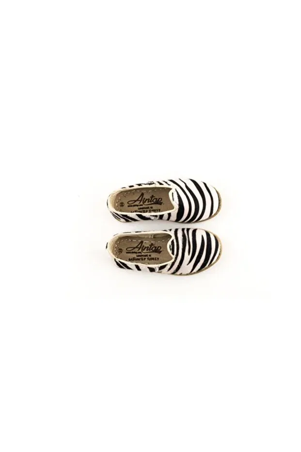 Детские туфли для девочек кожаные Aintap, Zebra — фото 2