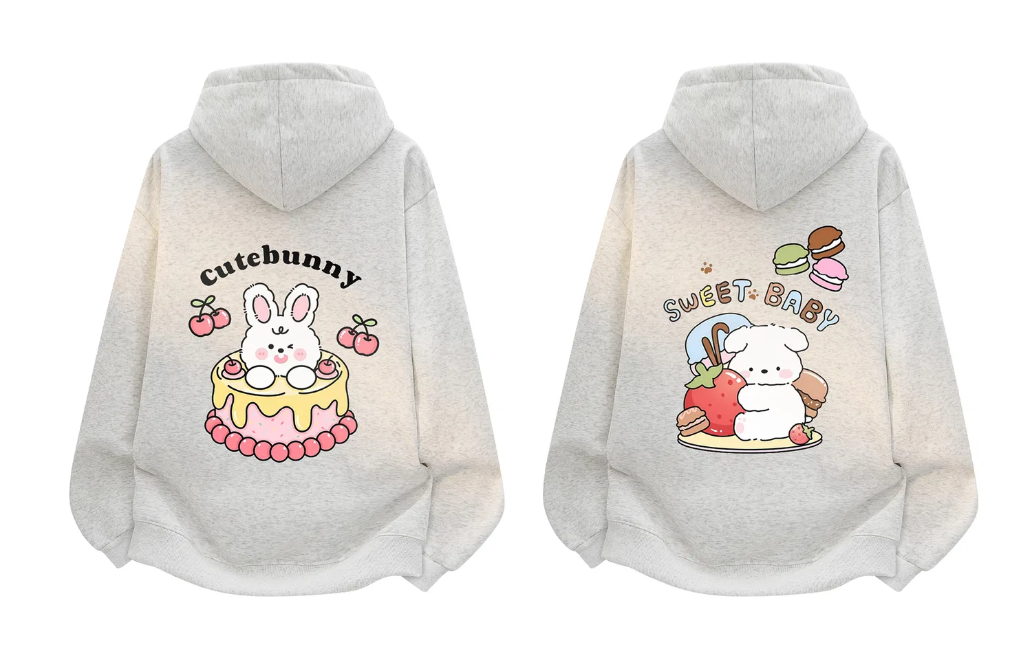Детский свитшот унисекс с принтом Кролик с клубникой Paul Costelloe — фото 3