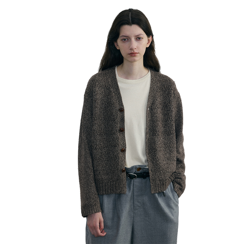 

Кардиган из трикотажной ткани с резинками и удлиненными плечами unisex C2H4, коричневый