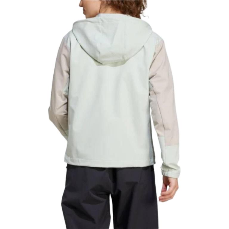 Adidas Куртка из льна зеленого и светло-коричневого цветов, Linen Green/Light Umber — фото 4