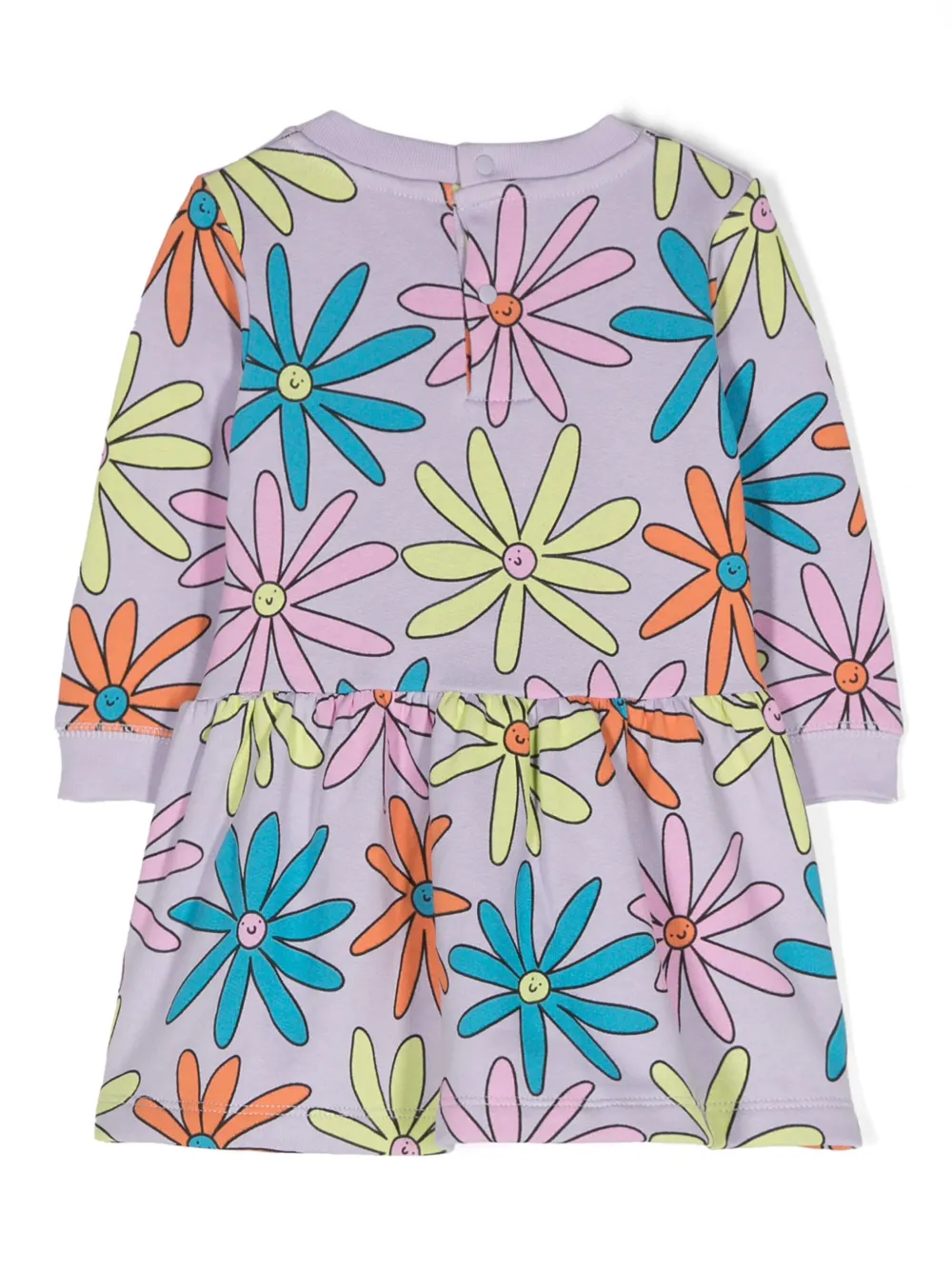 Платье-толстовка с цветочным принтом Stella McCartney Kids, фиолетовый — фото 2