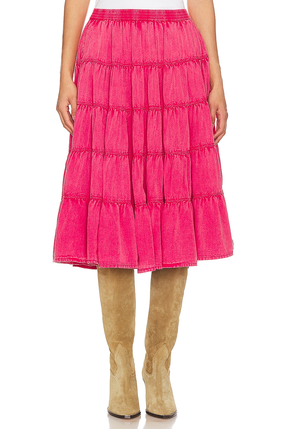 

Юбка миди с широкими бретелями Free People, коричневый