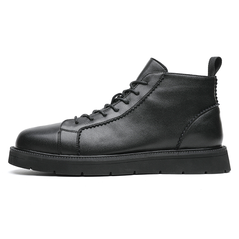 V05 Короткие мартинсы мужские черные с черной флисовой подкладкой, цвет Black [Fleece-Lined] — фото 3
