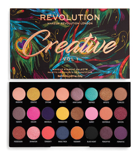 

Makeup Revolution, Creative, палитра теней для век Vol 1, 12 г