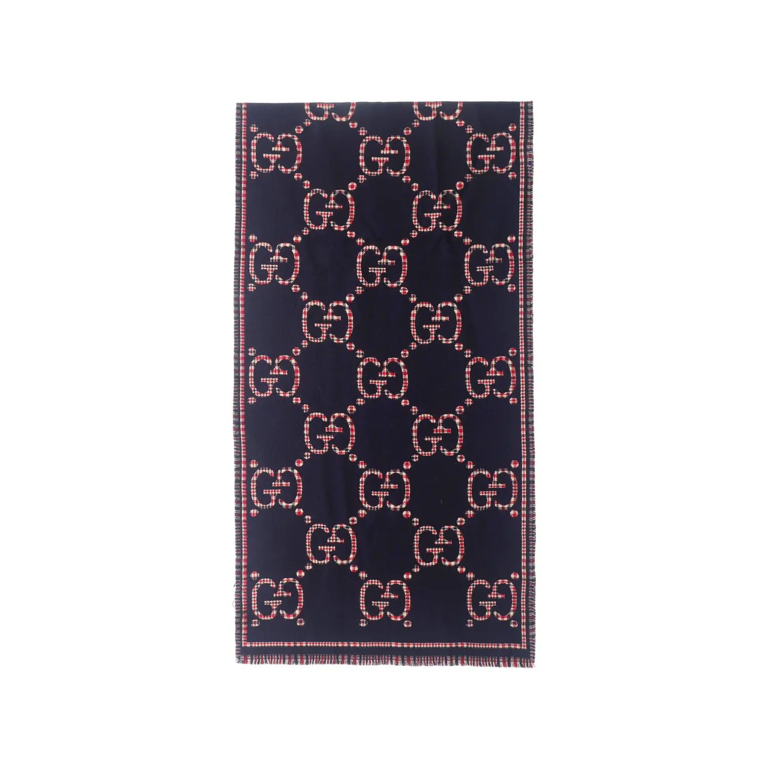 

Шерстяной шарф унисекс синий/красный GUCCI