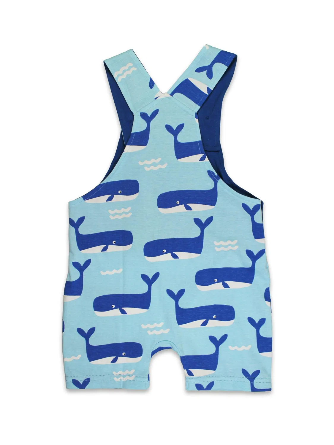 Комбинезон Bio-Baumwoll Kinder Latzhose kurz mit Wal und Wellen-Druck Toby Tiger Regular, цвет: синий — фото 3
